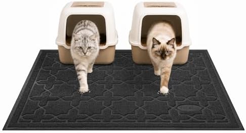 Yimobra Cat Litter Mat, Waterproof Litter Trapping Mat, 47x36, Black by Yimobra