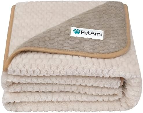 PetAmi Waterproof Dog Blanket, Leakproof Puppy Blanket, 40x60 Taupe Beige by PetAmi