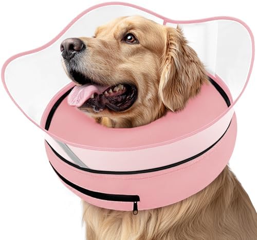 Supet Raised Inflatable Dog Cone Collar to Stop Licking, Soft Dog Cone Alternative After Surgery, Pet Neck Donut Collar for Small Medium Large Dogs by Supet