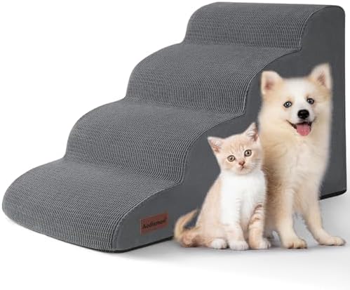 Aodisman Dog Steps for Bed or Couch,4-Step Pet Stairs Ramp for Small Dogs by AODISMAN