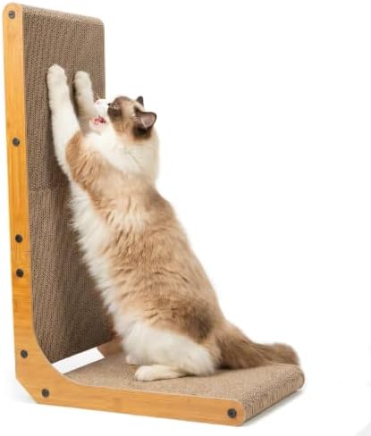 PatiencET L Shape Cat Scratcher, 26 Inch Cardboard Scratch Pad by patiencET