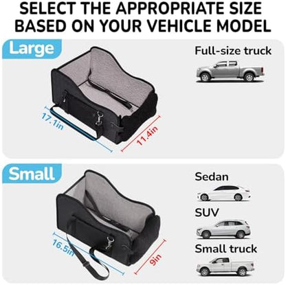 Center Console Dog Car Seat,Pet Puppy Middle Console Dog Car Seat for Small Dogs (Black, Large) - Image 4