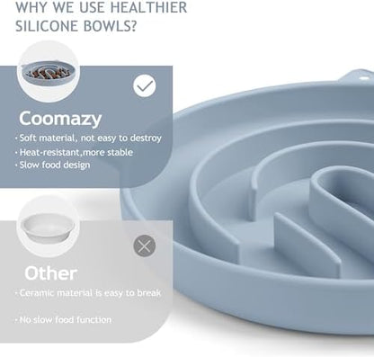Coomazy Slow Feeder Cat Bowl Silicone Pet Puzzle Feeder for Slow Eating - Image 5
