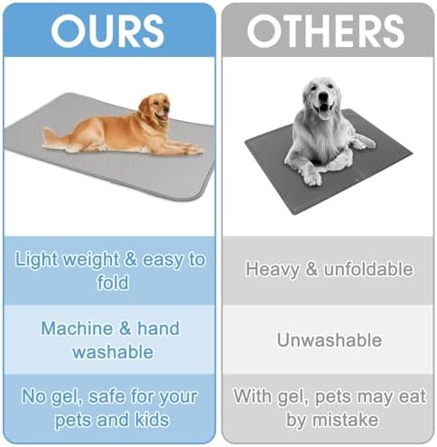 Buvlnee Summer Dog Cooling Mat Washable Ice Silk Self Cool Pad for Small Medium Large Dogs and Cats, Pet Sleeping Pad for Crate, Bed, Indoor & Outdoor Floor, Car Seats - Image 7