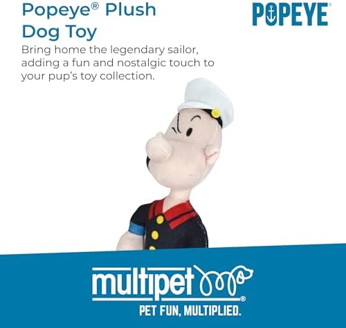 Multipet Popeye Dog Plush Toy - Toys for Dogs All Age - Extra Soft Plush - Stuffed Dog Toy for Cuddling & Playing - Cute & Tough (11") - Image 2