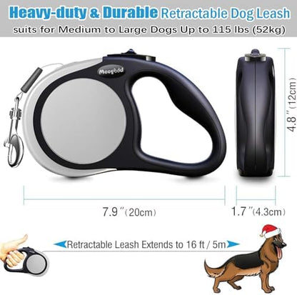 Heavy Duty Retractable Dog Leash-16ft Strong & Durable Walking Leash for S to L Dogs up to 45/115 lbs, Upgraded Lock System, Non Slip Grip, Tangle Free (Orange, Medium-Large Sized) - Image 4