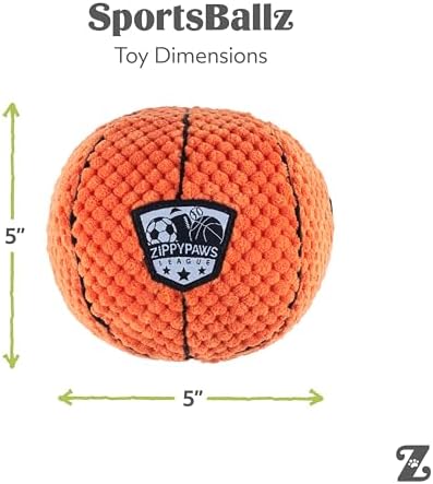 ZippyPaws SportsBallz Dog Squeaky Toys to Keep Them Busy - Basketball - Image 5