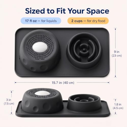 Silicone 2-in-1 Dog Slow Feeder & Lick Bowl Station,Black - Image 6