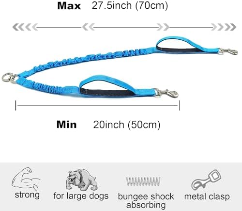 Dual Dog Leash Coupler, Double Control Padded Handles for 2 Dogs - Image 2