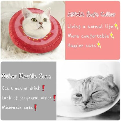 ANWA Adjustable Cat Cone Collar Soft, Cute Cat Donut Collar After Surgery - Image 6