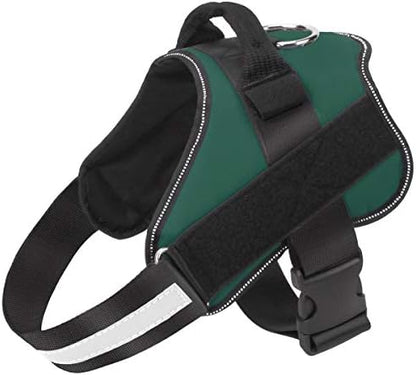 Dog Harness, No-Pull Reflective Dog Vest, Breathable Adjustable Pet Harness with Handle for Outdoor Walking - No More Pulling, Tugging or Choking (Dark Green, XS) by Bolux