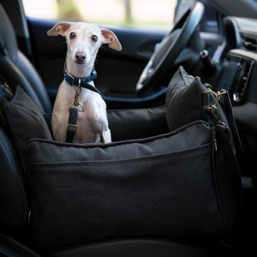 NOAH & PAW Small Dog Car Seat for Small Medium Pets with Harness Clip, 4X Safety Feature, Washable, Waterproof Dog Seat for Car, Orthopedic Foam Wrapped with Plush, Canvas Material - Image 2