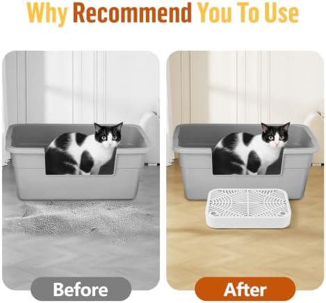 Cat Litter Box Ramp, Litter Box Step Mat with Filter Function for Self-Cleaning Cat Litter Box, Easy to Clean, Cats Pedal Step Stool Ideal for Kitten & Elderly Cats (White) - Image 2
