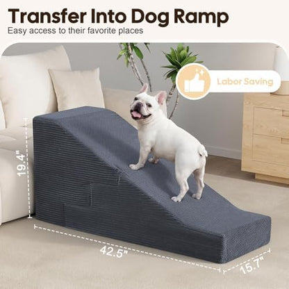 Dog Ramp for Bed Couch, 25.6" H Dog Stairs for Small Dogs - Image 4