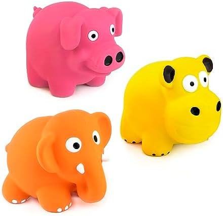 CHIWAVA 3PCS 3.2'' Squeak Latex Puppy Toy Standing Animal Set for Small Dog - Image 3