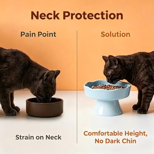 Ceramic Slow Food Bowl, Blue, High Design, Choke-Free Pet Bowl, for Cats and Small Dogs - Image 6