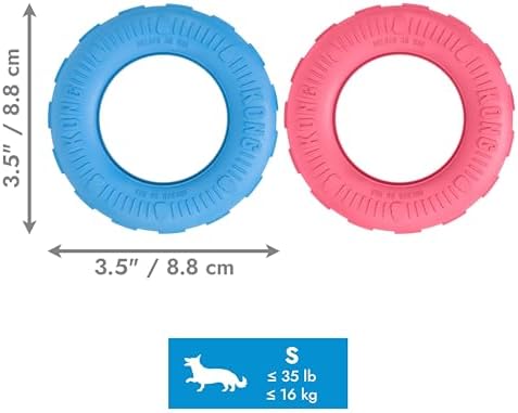 KONG Puppy Tires, Natural Rubber Teething Toy, for Small Puppies, Blue - Image 6