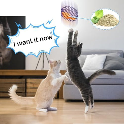 Jecery 5 Pcs Cat Toys Spring,Catnip Rats,Multicolor - Image 7