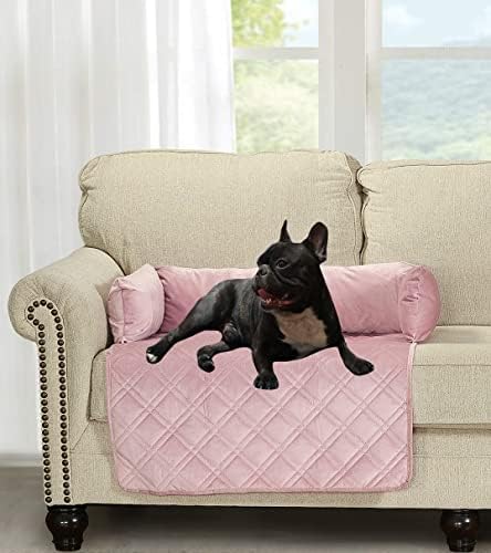Brilliant Sunshine Silver Pink Velvet Dog Sofa Slipcover, Medium by BrilliantSunshine