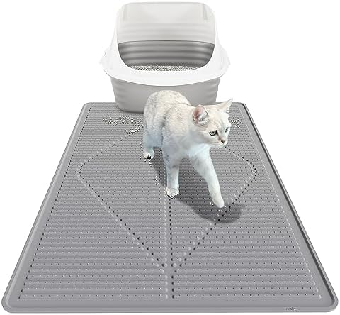 Mofason Cat Litter Mat Litter Trapping Mat XXL Grey Silicone Litter Box Mat by Mofason