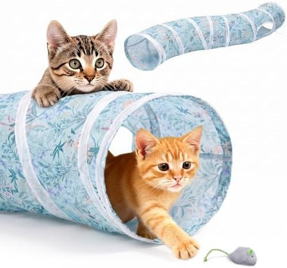Glittme S-Shape Cat Tunnel, Foldable Cat Tunnels for Indoor Cats by Glittme