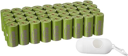 Amazon Basics Premium Leak Proof Dog Poop Bags with Dispenser and Leash Clip, Lavender Scented, 13" x 9", 540 Count (36 Rolls of 15) by AmazonBasics