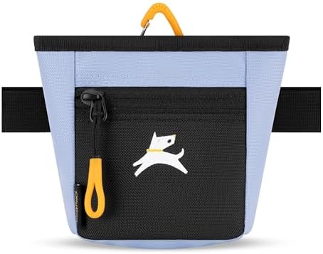OllyDog, Goodie Treat Bag, Dog Treat Training Pouch | Magnetic Closure | 3 Ways to Wear | Hands-Free Waist Belt | Water-Resistant Recycled Vegan Fabric (Blue Heron) by OllyDog