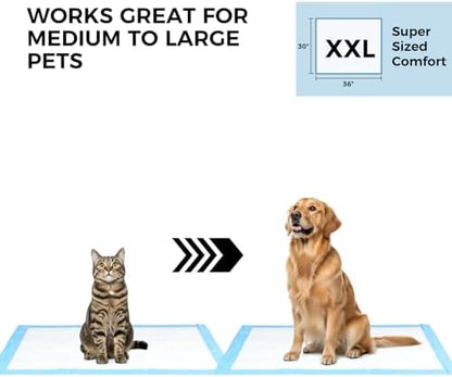 50 Pack 30"x36" Extra Large Dog Pee Pads - Super Absorbent & Leak-Proof Disposable Puppy Training Pads | X-Large Quick-Dry 5-Layer Protection Piddle Pads for Indoor & Outdoor Use - Image 2