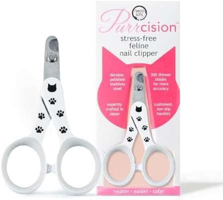 Necoichi Purrcision Stainless Steel Cat Nail Clipper, Made in Japan (White) by NECOICHI