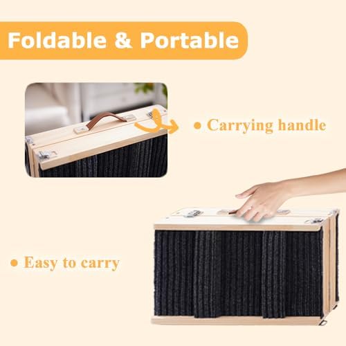 Adjustable Dog Ramp, Portable Folding Pet Ramp, 32" Long Wooden Pet Ramp for Bed with Non-Slip Traction Mat for Small Dogs, Dog Climbing Ladder for Sofa, Bed, Couch, Car (LGPT1, Gray) - Image 4