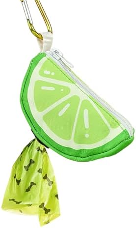 Dog Poop Bag Holder for Leash with Carabiner, Lime, Medium by Unknown