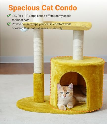 Happi N Pets 33" Cloud Cat Tree Tower, Cozy Bed & Large Condo for All Cats - Image 6