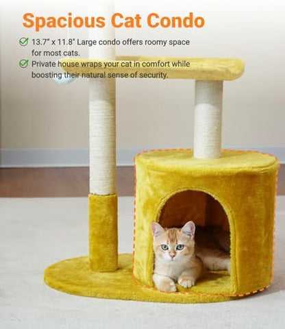 Happi N Pets 33" Cloud Cat Tree Tower, Cozy Bed & Large Condo for All Cats - Image 6