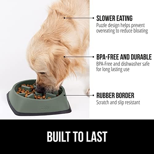 GORILLA GRIP® Patented Slow Feeder Dog and Cat Bowl, BPA Free, 1 Cup Sage - Image 2