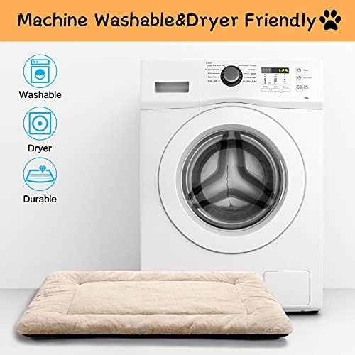 Dog Crate Pad Washable Dog Bed for Crate Medium Cozy Mat 30-Inch Cream - Image 5