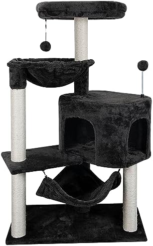 YUNIQUE Cat Tree with Cat Condo and Big Hammock, Darkgrey by YUNIQUE