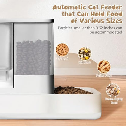 GearRoot Automatic Cat Feeder and Water Dispenser, 2 in 1 Gravity Pet Food Feeder and Water Dispenser Detachable Cat Food Dispenser for Small Dogs and Cats, White - Image 5