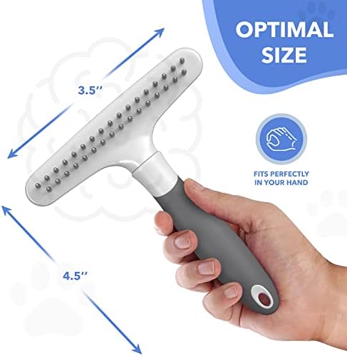 Dog rake deshedding dematting Brush Comb - Undercoat rake for Dogs, Cats, matted, Short,Long Hair Coats - Brush for Shedding, Double Row Stainless Steel pins - Reduce Shedding by 90% (White) - Image 5