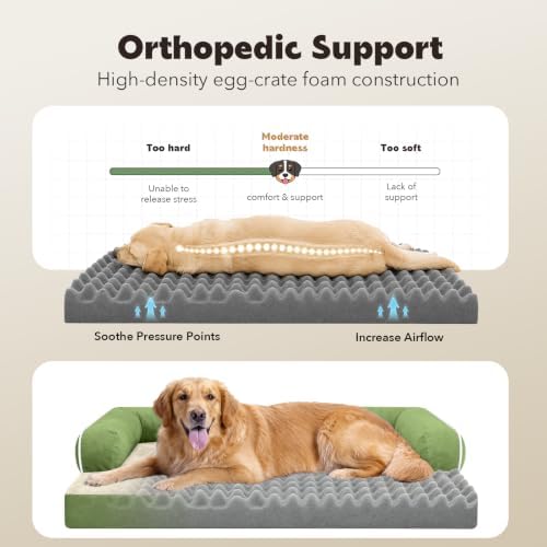 MEKIY Orthopedic XL Dog Bed with Bolster for Extra Large Size Dogs - Image 3
