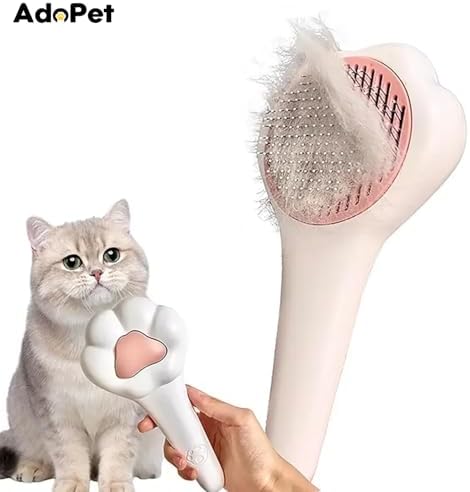 Self-Cleaning Pet Grooming Brush – Smooth Grooming Brush for Dogs and Cats, Easy Hair Removal with the Push of a Button, Gentle Shedding Remover for Small Pets (Cat Paw) - Image 6