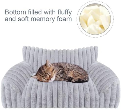 Dog Beds for Small Dogs, Cat Dog Couch Bed for Indoor Cats, Dog Sofa,M,Grey - Image 3