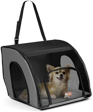 K&H Dog Car Seat, Travel Safety Carrier for Pets, Small, Gray/Black by KHPetProducts