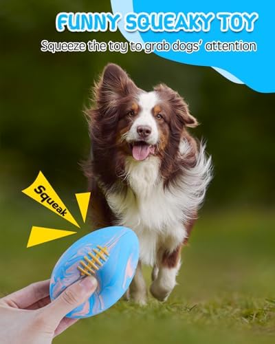 SCHITEC Dog Squeaky Ball Toys, Interactive Pet Balls for Fetch Play, Latex Rubber Football Toy for Medium Large Breed Dogs - Image 2