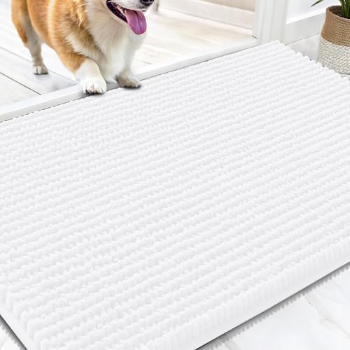 OLANLY Dog Door Mat for Muddy Paws 34x21, Extra Absorbent Chenille Mud Mat by OLANLY