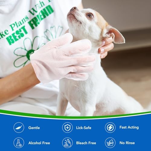 VOISEN 24 Pcs Pet Glove Wipes for Dogs, Pet Cleaning Gloves - Image 2