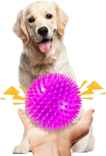 2 Pack 4.5” Squeaky Dog Balls for Large and Medium Dogs, Spiky Dog Toy Balls for Aggressive Chewers - Image 3