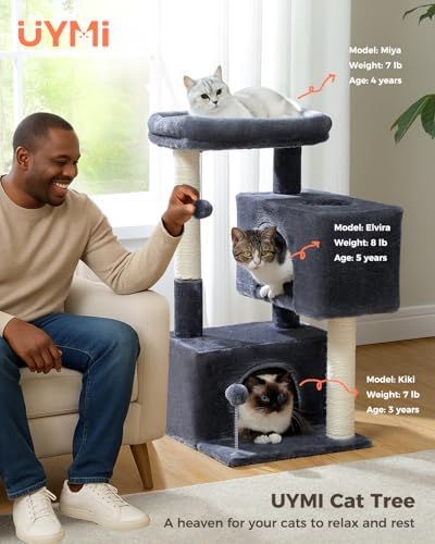 Small Cat Tree for Kittens, 32 in Cat Tower with 2 Cozy Condos - Image 2