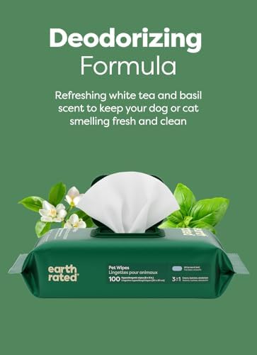 Earth Rated Dog Wipes for Paws & Butt, Deodorizing, White Tea & Basil 400ct - Image 6