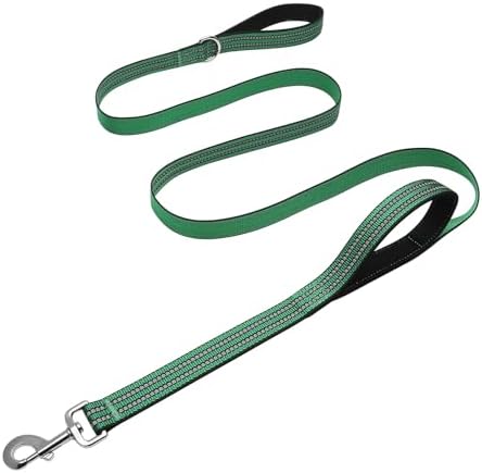 Hikiko 6FT Dog Leash with 2 Padded Handles Reflective,Green by Hikiko