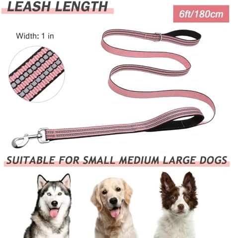 Hikiko 6FT Double Handle Traffic Dog Leash Reflective - Image 6